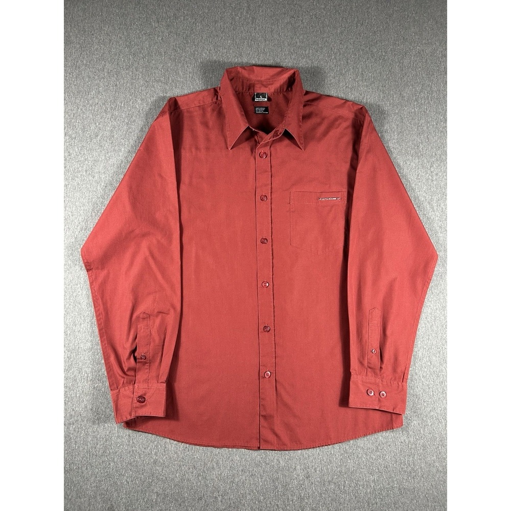 Vintage Oakley Red Long Sleeve Button Down Utility Shirt Men's Large